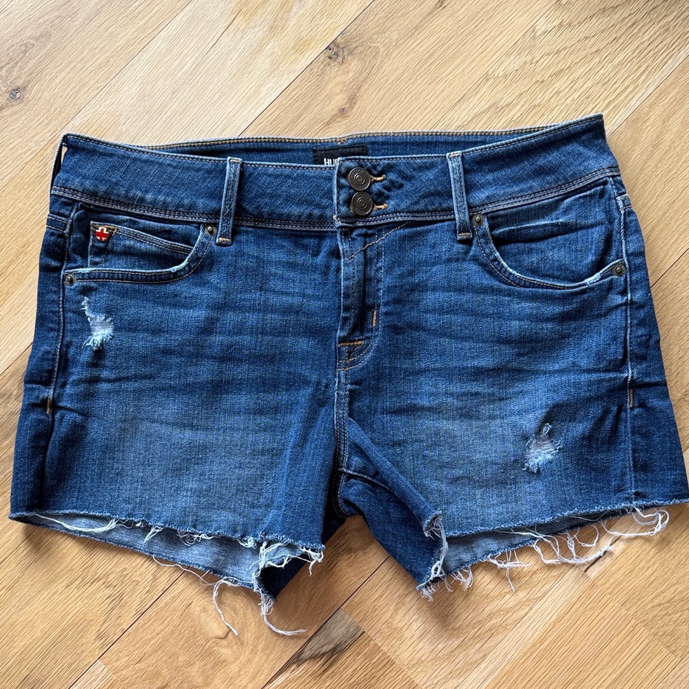 Hudson Jeans Crowley Mid Thigh Raw Hem Shorts
